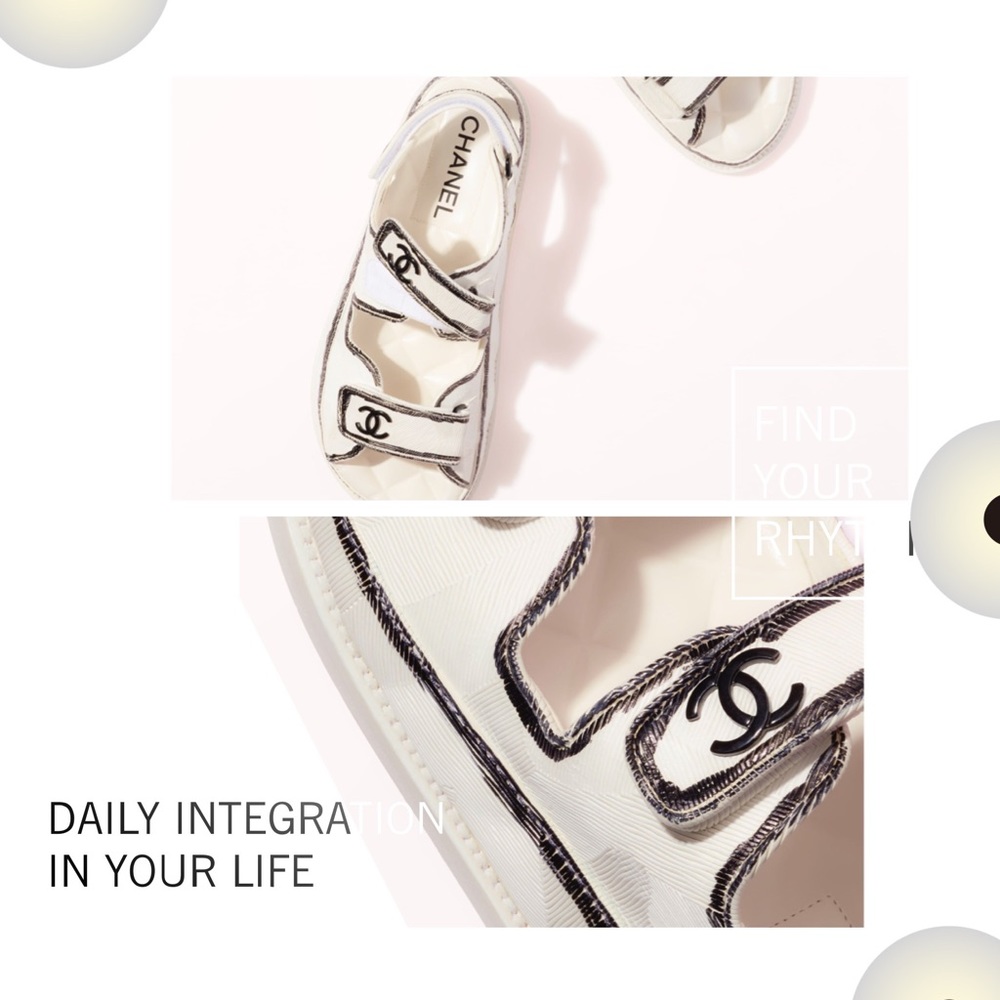 Pre loved white/black Authenticate sandals